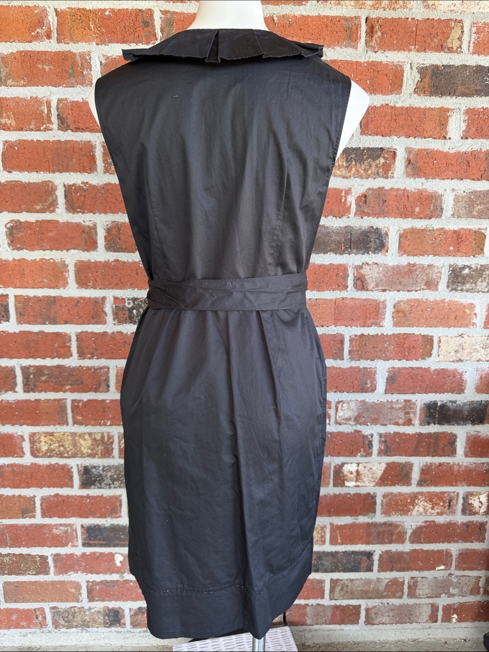 LOFT Black Ruffle Wrap-Style Mini Dress - Picture 3 of 7